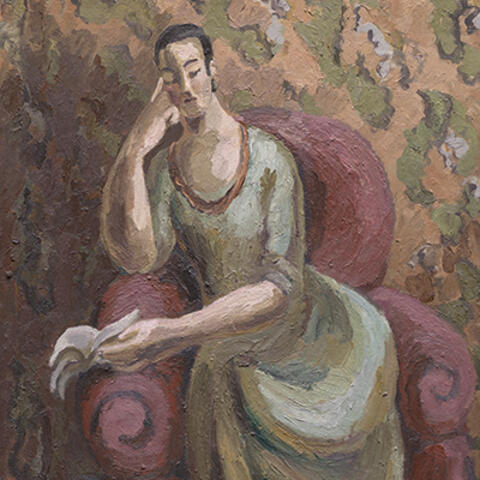 Painting of seated woman